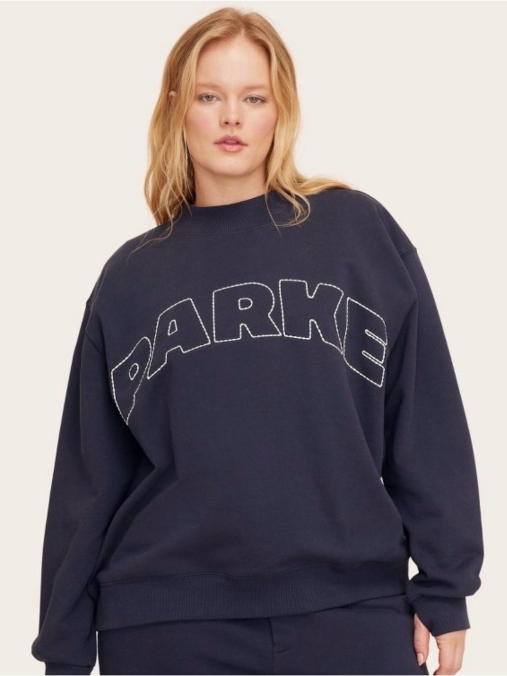 Parke x Target L/XL Navy Mockneck Pullover Sweatshirt NWT